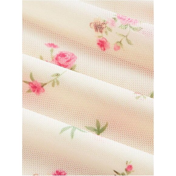 Plus Size Floral Mesh Bodycon Fishtail Wedding Guest Dress Sleeveless - Picture 3 of 4